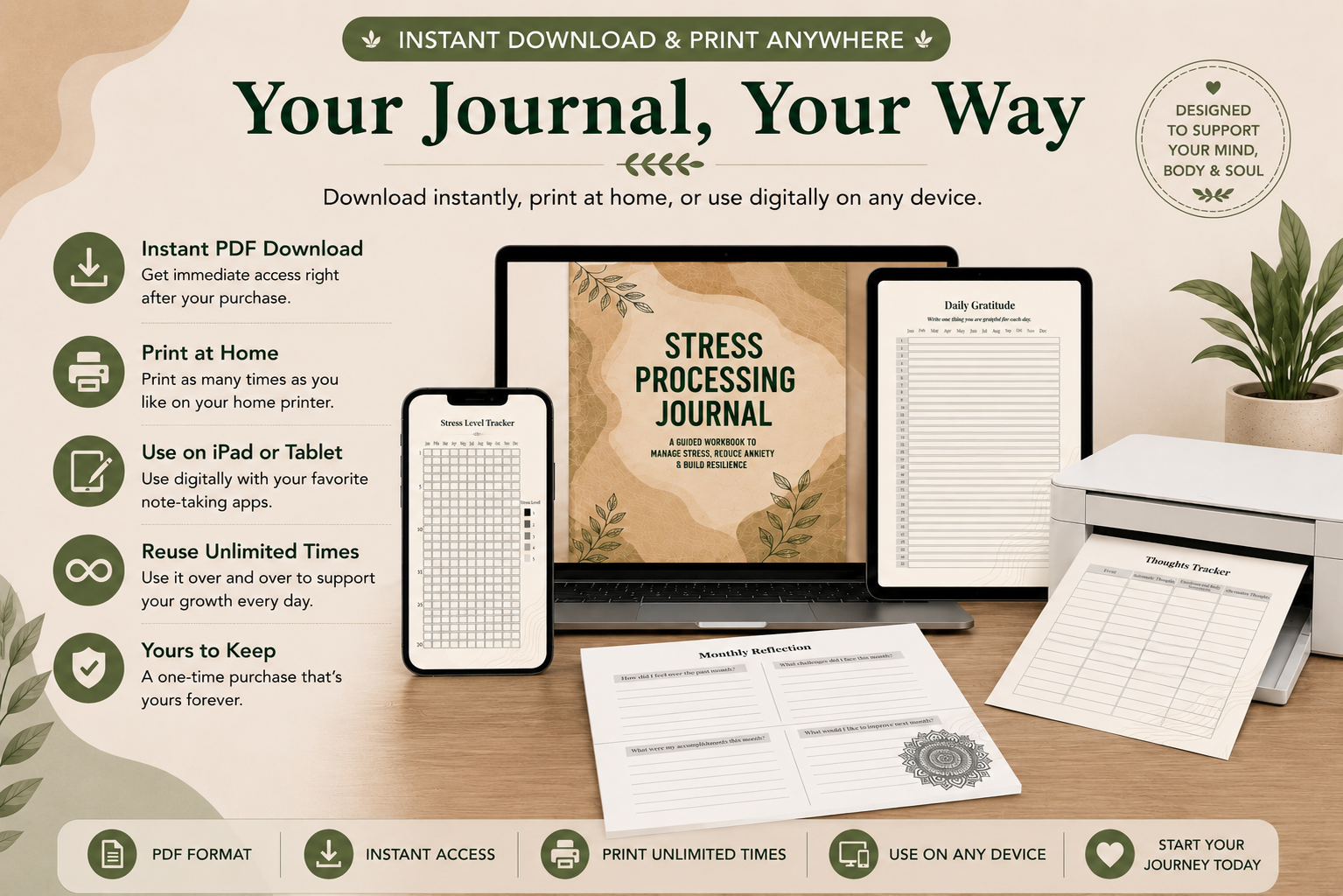 Stress Processing Journal Printable PDF | 29 Pages | Anxiety & Stress Relief Workbook - Image 6